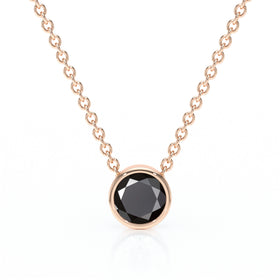 Pendentif solitaire diamant noir Nuit de Noces - 1