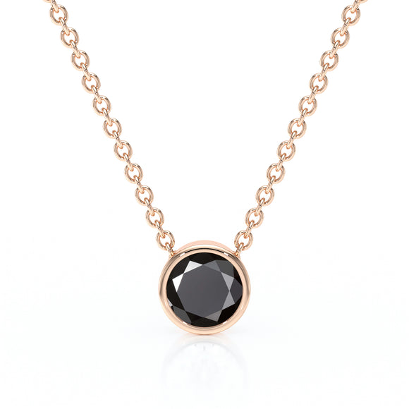 Pendentif solitaire diamant noir Nuit de Noces - 1