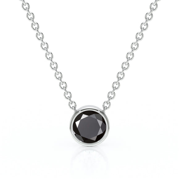 Pendentif solitaire diamant noir Nuit de Noces - 1