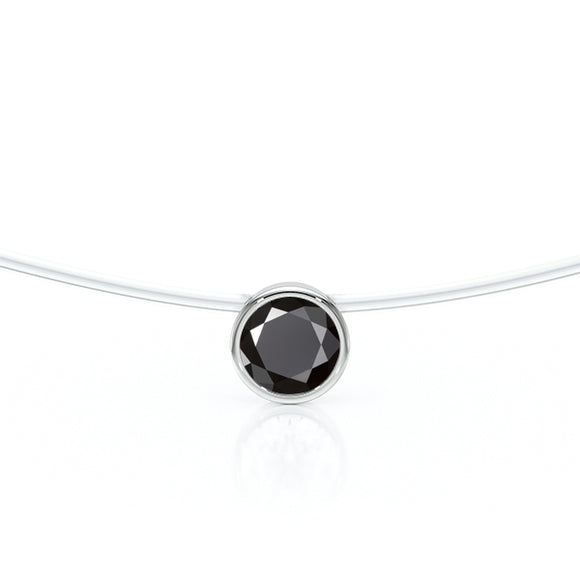 Pendentif solitaire diamant noir Nuit de Noces - 3