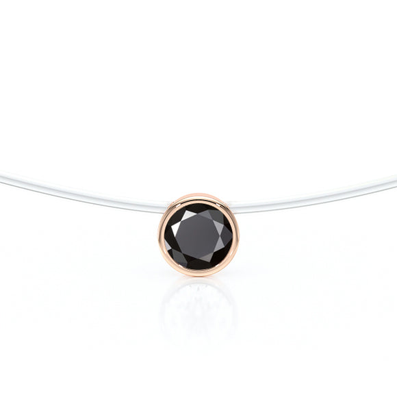 Pendentif solitaire diamant noir Nuit de Noces - 3