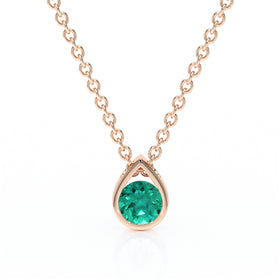 Pendentif solitaire émeraude Amour de Minuit - 1
