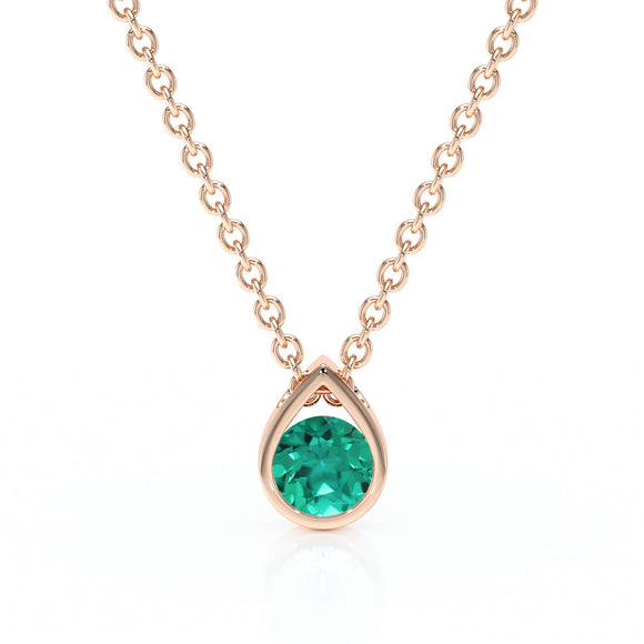 Pendentif solitaire émeraude Amour de Minuit - 1