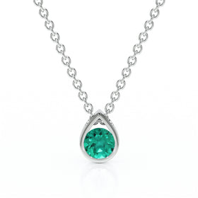 Pendentif solitaire émeraude Amour de Minuit - 1