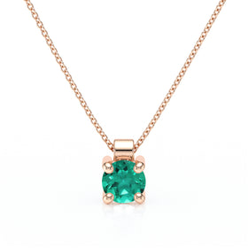 Pendentif solitaire émeraude Lune de Miel - 1