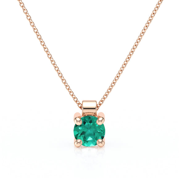 Pendentif solitaire émeraude Lune de Miel - 1