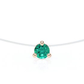 Pendentif solitaire émeraude Lune de Miel - 10