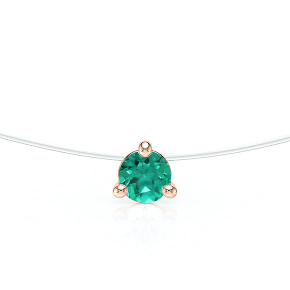 Pendentif solitaire émeraude Lune de Miel - 10