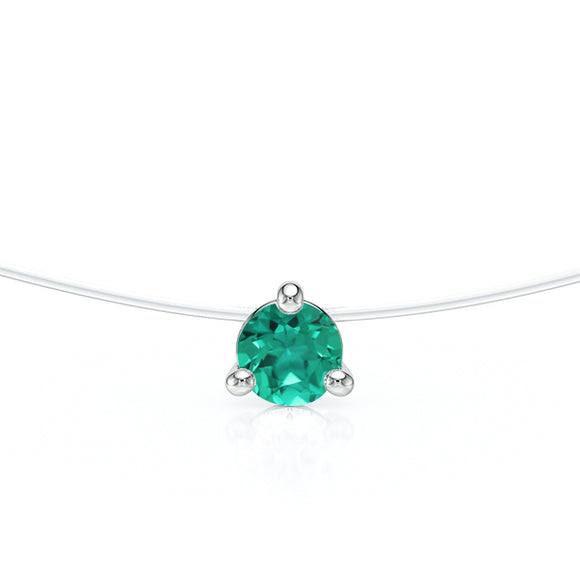 Pendentif solitaire émeraude Lune de Miel - 10