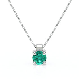 Pendentif solitaire émeraude Lune de Miel - 1