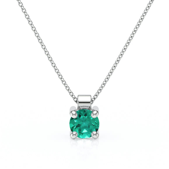 Pendentif solitaire émeraude Lune de Miel - 1