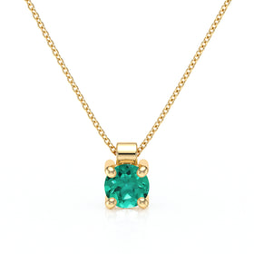 Pendentif solitaire émeraude Lune de Miel - 1