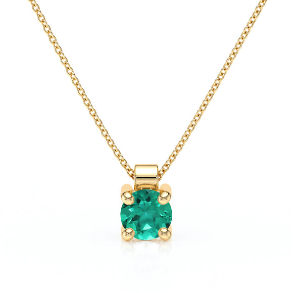 Pendentif solitaire émeraude Lune de Miel - 1