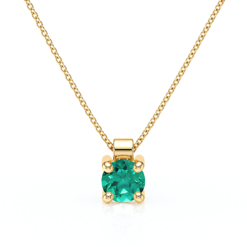 Pendentif solitaire émeraude Lune de Miel - 1