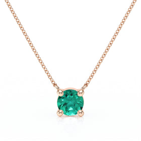 Pendentif solitaire émeraude Lune de Miel - 2