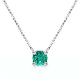 Pendentif solitaire émeraude Lune de Miel - 2