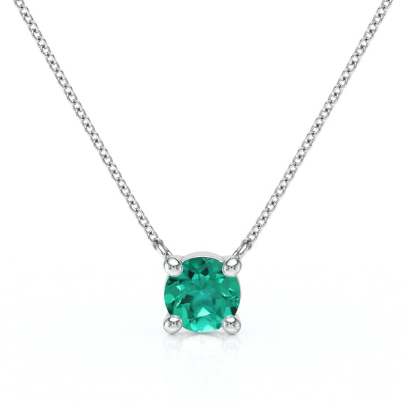 Pendentif solitaire émeraude Lune de Miel - 2