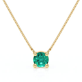 Pendentif solitaire émeraude Lune de Miel - 2