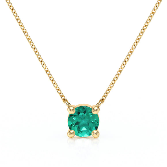 Pendentif solitaire émeraude Lune de Miel - 2