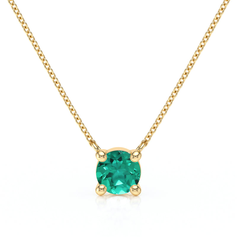 Pendentif solitaire émeraude Lune de Miel - 2