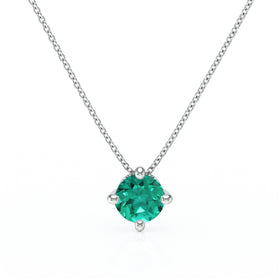 Pendentif solitaire émeraude Lune de Miel - 3