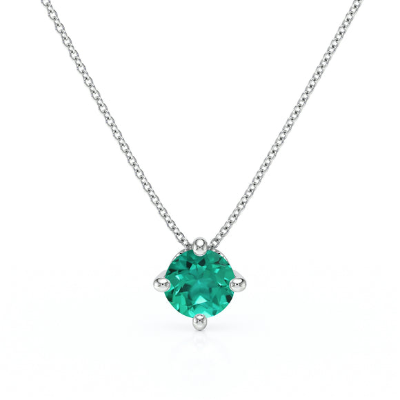 Pendentif solitaire émeraude Lune de Miel - 3