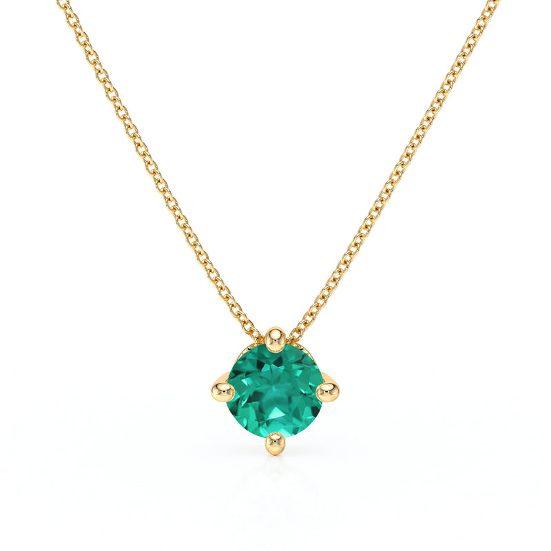 Pendentif solitaire émeraude Lune de Miel - 3