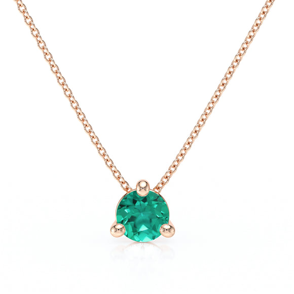 Pendentif solitaire émeraude Lune de Miel - 4