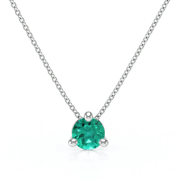 Pendentif solitaire émeraude Lune de Miel - 4