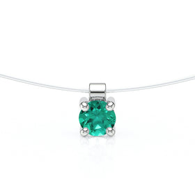 Pendentif solitaire émeraude Lune de Miel - 8