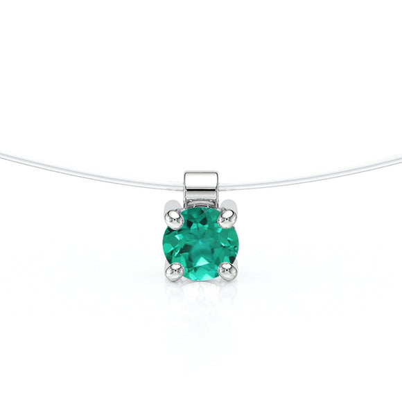 Pendentif solitaire émeraude Lune de Miel - 8