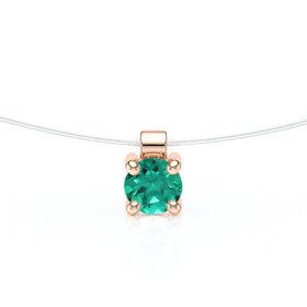 Pendentif solitaire émeraude Lune de Miel - 8
