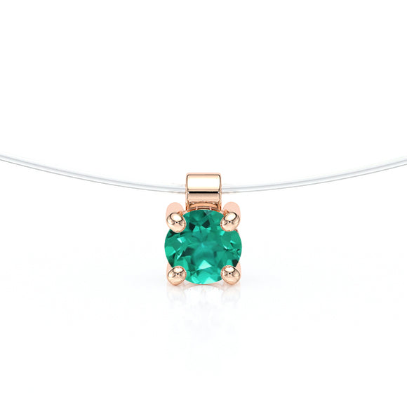 Pendentif solitaire émeraude Lune de Miel - 8