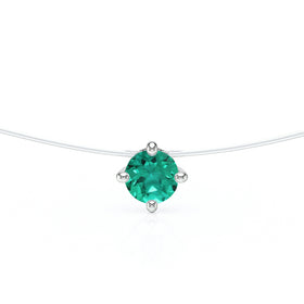 Pendentif solitaire émeraude Lune de Miel - 9