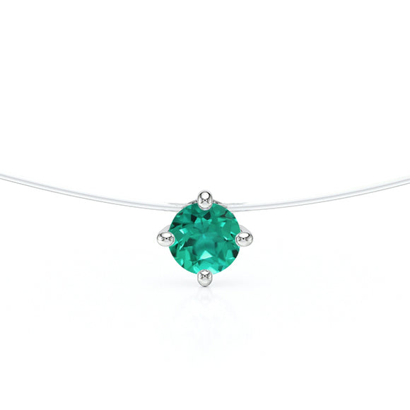 Pendentif solitaire émeraude Lune de Miel - 9