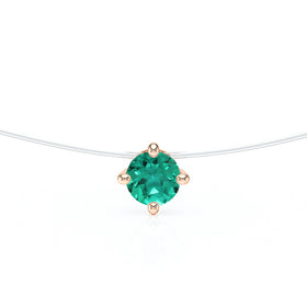 Pendentif solitaire émeraude Lune de Miel - 9