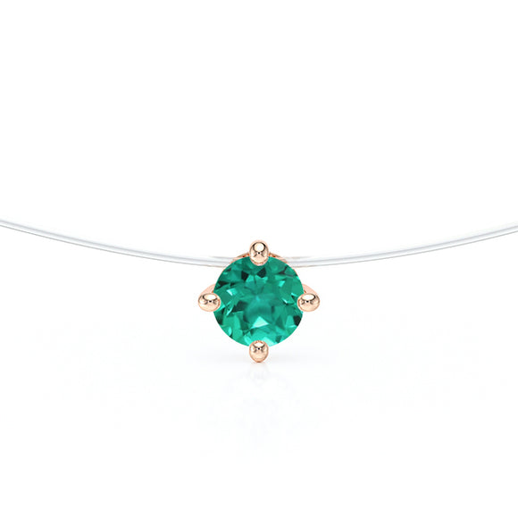 Pendentif solitaire émeraude Lune de Miel - 9