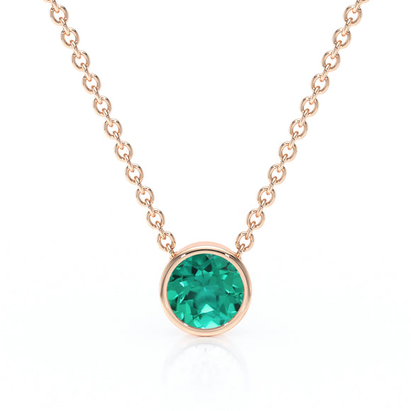 Pendentif solitaire émeraude Nuit de Noces - 1