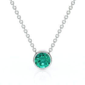 Pendentif solitaire émeraude Nuit de Noces - 1