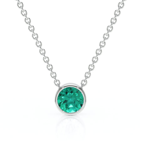 Pendentif solitaire émeraude Nuit de Noces - 1