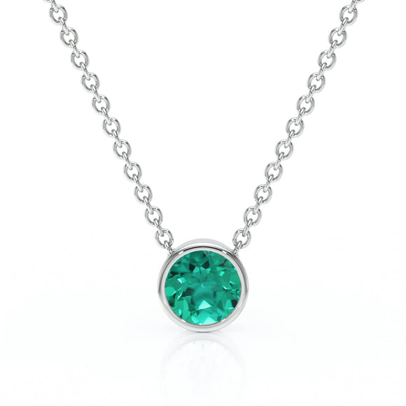 Pendentif solitaire émeraude Nuit de Noces - 1
