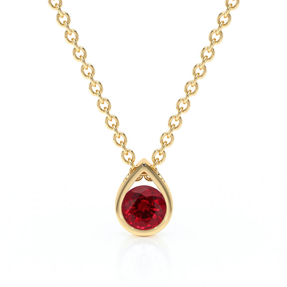 Pendentif solitaire rubis Amour de Minuit - 1