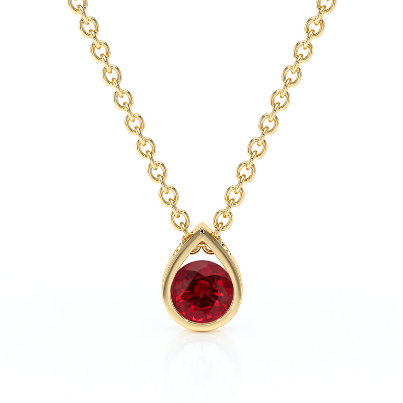Pendentif solitaire rubis Amour de Minuit - 1