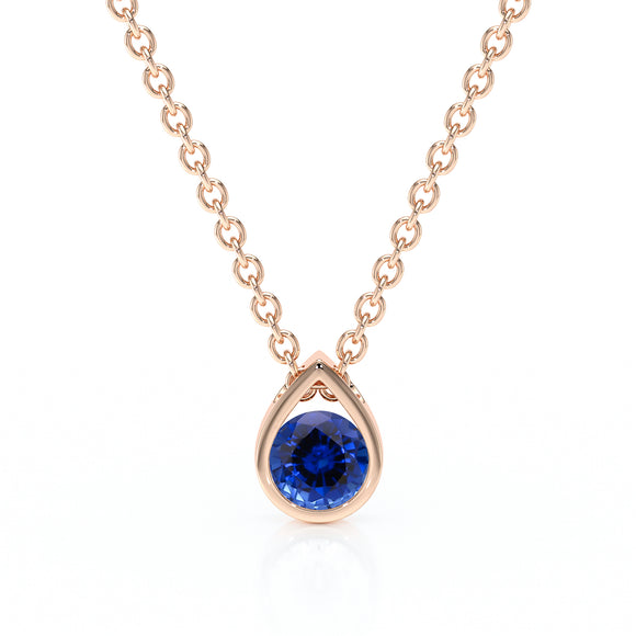 Pendentif solitaire saphir Amour de Minuit - 1