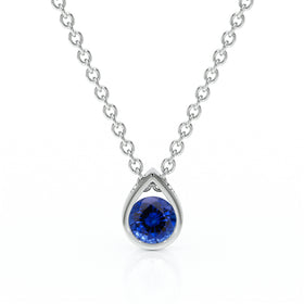 Pendentif solitaire saphir Amour de Minuit - 1