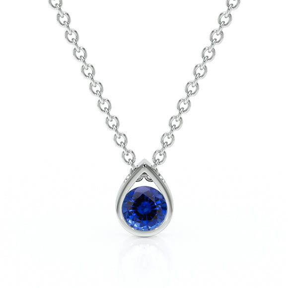 Pendentif solitaire saphir Amour de Minuit - 1