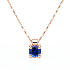 Pendentif solitaire saphir Lune de Miel - 1