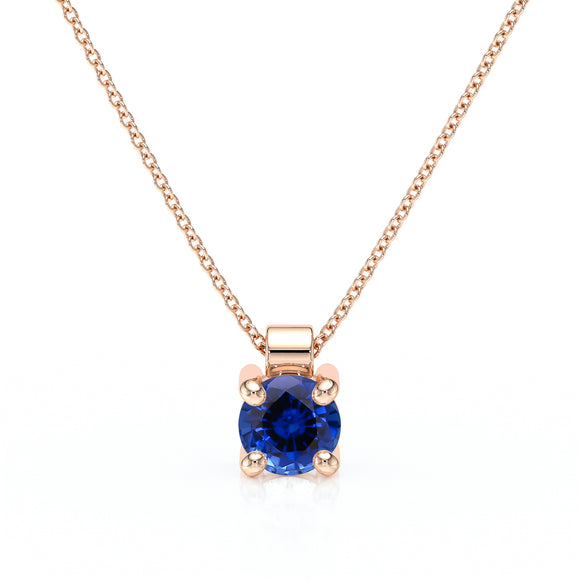 Pendentif solitaire saphir Lune de Miel - 1