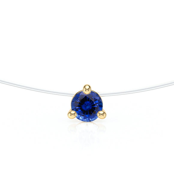 Pendentif solitaire saphir Lune de Miel - 10