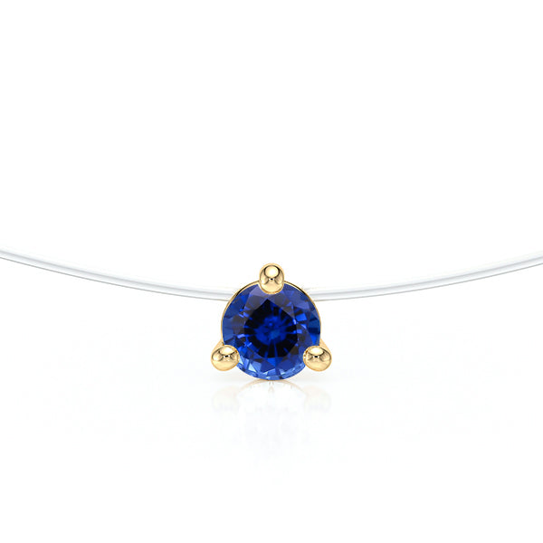 Pendentif solitaire saphir Lune de Miel - 10